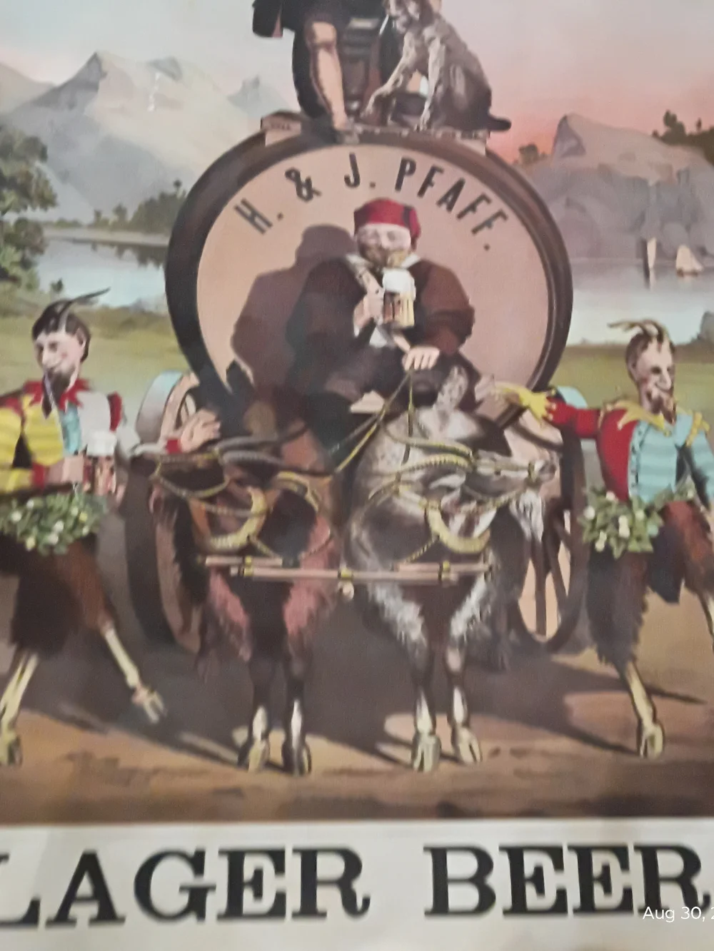 H. & J. Pfaff Lager Beer Vintage Poster - Multi-Color